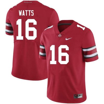 Men's Ohio State Buckeyes #16 Ryan Watts Scarlet Nike NCAA College Football Jersey Jogging OHE4844NB